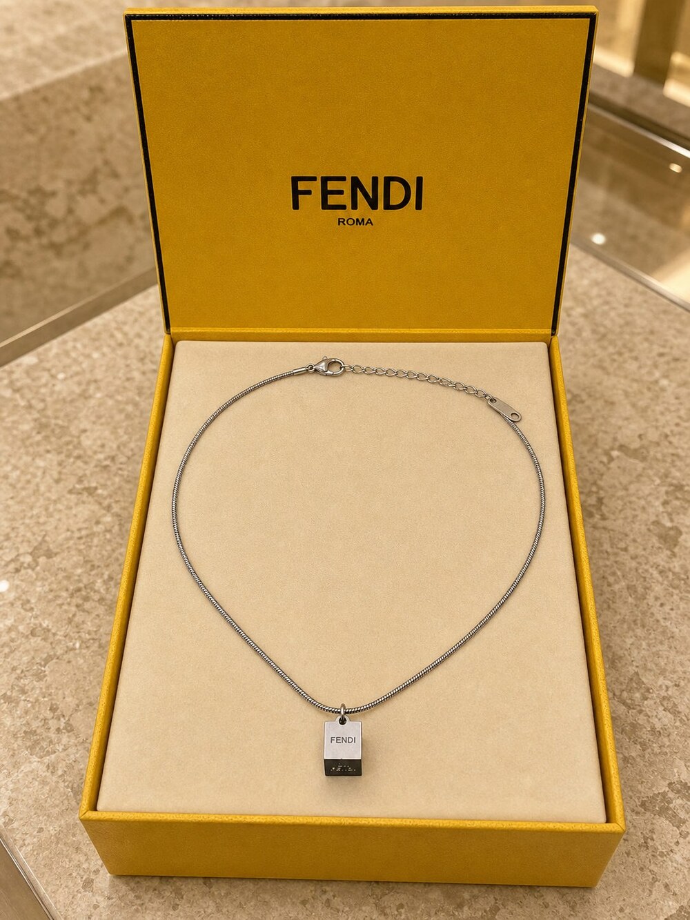 Fendi Modern Designer Necklace Style 4 | New with Box - Picture 2 of 9